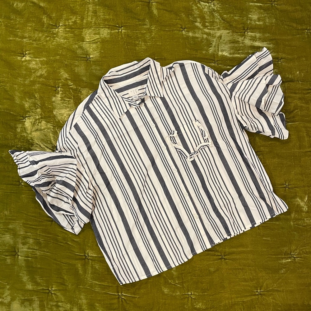 A New Day Button down ruffle shirt